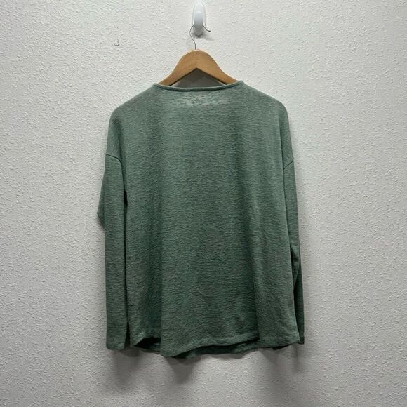 Soft Surroundings Style #2CU64 Green Valentina Zip Up Sweater Knit Top Size M - Picture 8 of 14